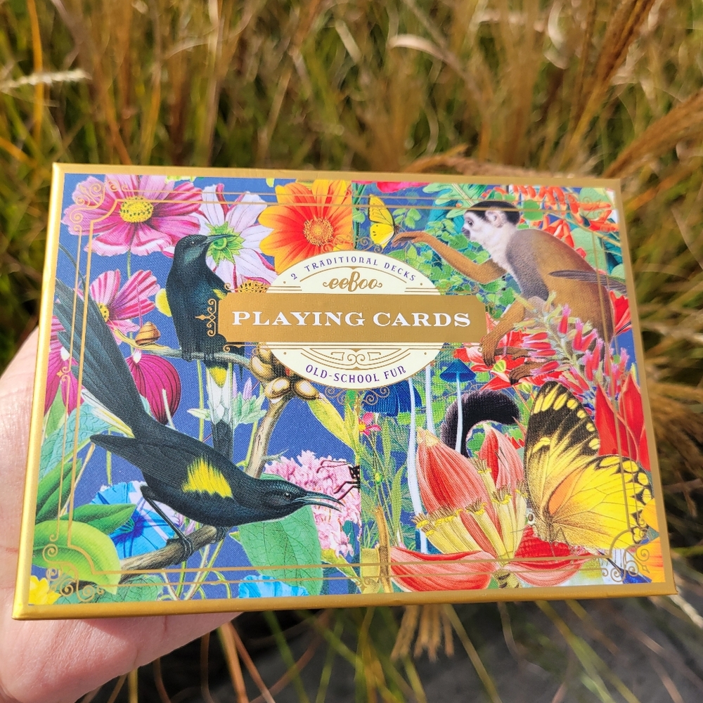 Botanical Garden Animal Print Playing Cards  NWT ~ Garden of Eden Bird Butterfly - Picture 3 of 11